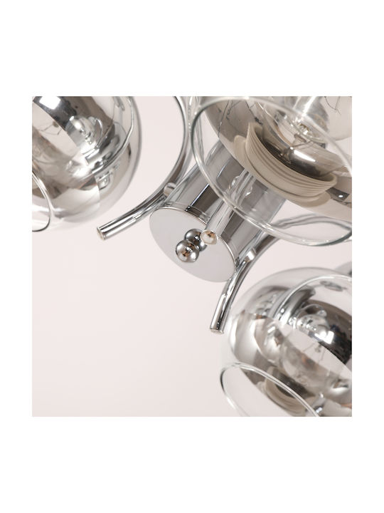 Agora Lighting Висящо Осветително Тяло Сребрист с Цокъл E27 41x41x41см.