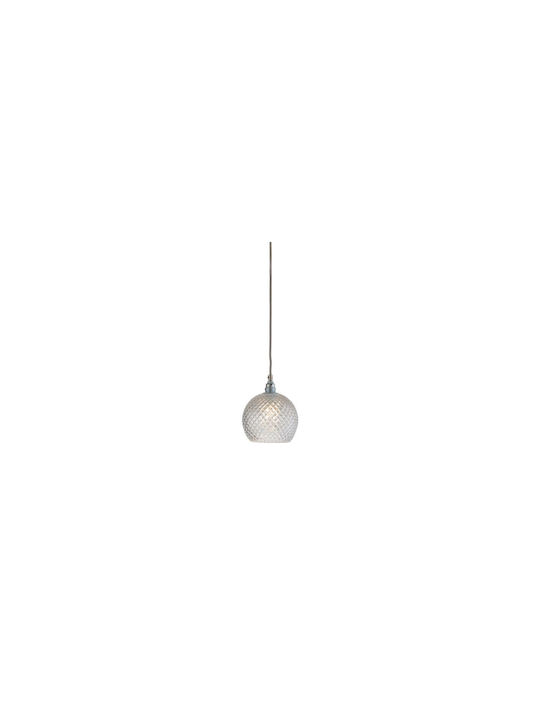 Ebb & Flow Pendant Light Silver with Crystals for Socket E14, E.14 15.5x15.5cm