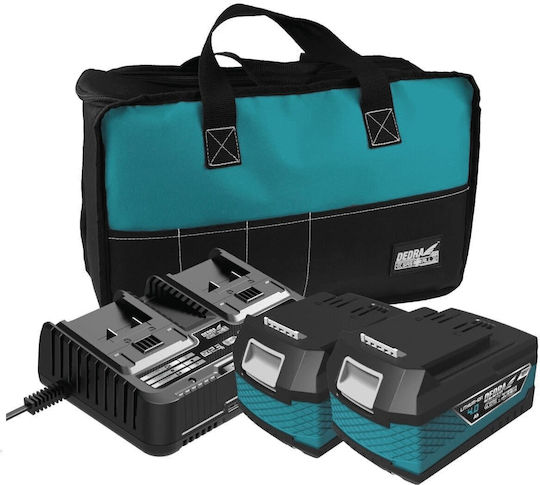 Dedra Set 2 Werkzeugbatterien 18V mit Kapazität 4Ah