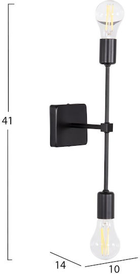 HomeMarkt Modern Wandleuchte mit E27 Fassung Schwarz 10x14cm