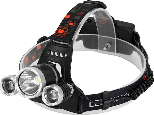 GloboStar Rechargeable Headlamp LED IP44 with Maximum Brightness 3000lm XML2-T6 Black
