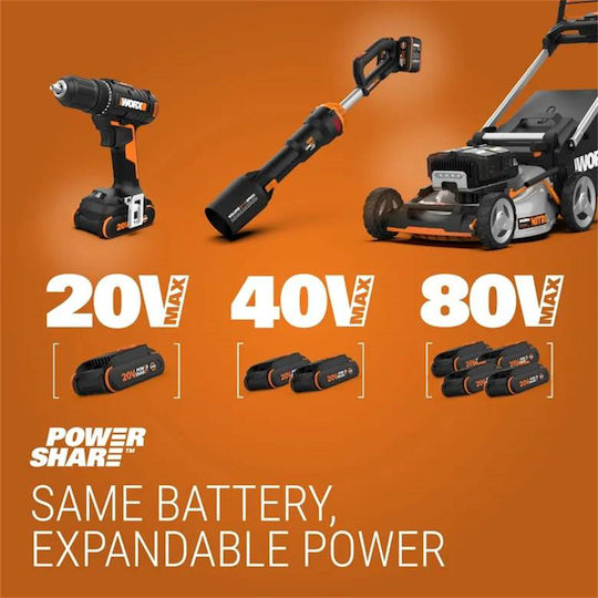 Worx Solo Hedge Trimmer Battery 20V with Blade 66cm WG284E.9