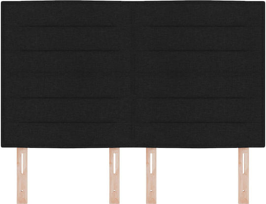 vidaXL Fabric Bed Headboard Black 144x128cm