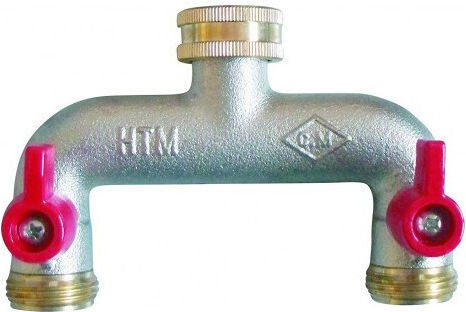 2-way Splitter Valves Female Male Thread 3/4" Nickel Brass