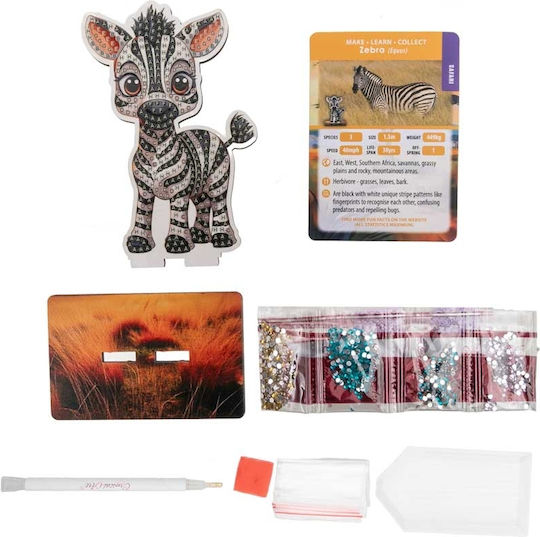 Комплект за диамантено рисуване Craft Buddy Crystal Art Buddies Зебра 7 части