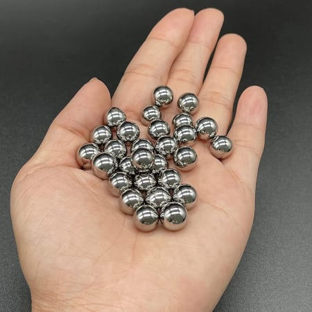 Set Cărucior Metalic Tăiat cu Laser 300 Bile Metalice 8 Mm 12 Cm Plutitor Mâner din Lemn Carcasă Maro Inclusă