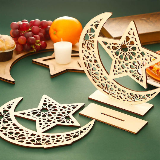 Wooden Decoration Muslim Holiday Ramadan Eid Mubarak 2pcs