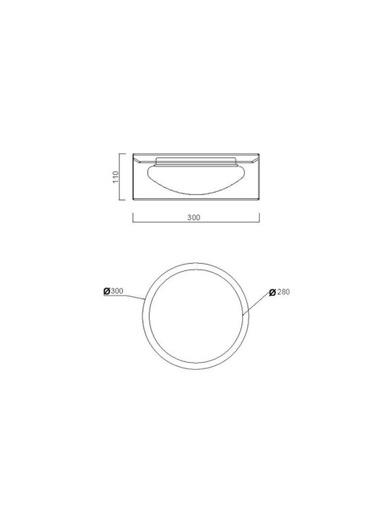 Trio Lighting Πλαφονιέρα Οροφής 30εκ. Καφέ με Ενσωματωμένο LED