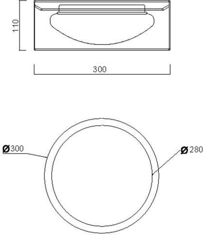 Trio Lighting Πλαφονιέρα Οροφής 30εκ. Καφέ με Ενσωματωμένο LED
