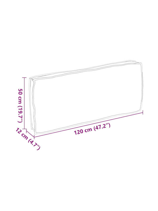 vidaXL Възглавница за Пейка от Палети Крем 50x120см. 42001550
