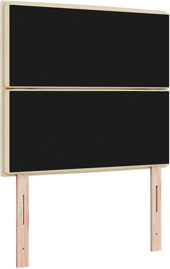 vidaXL Табла За Легло Текстил Крем 90x88см