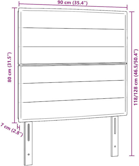 vidaXL Fabric Bed Headboard Blue 90x88cm