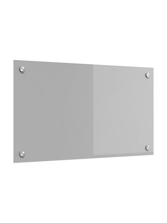 vidaXL Rectangular Glass Back Gray 70x40x0.6cm 42001226