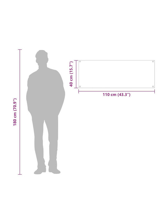 vidaXL Rectangular Glass Back in Transparent Color 110x40x0.6cm 42001292
