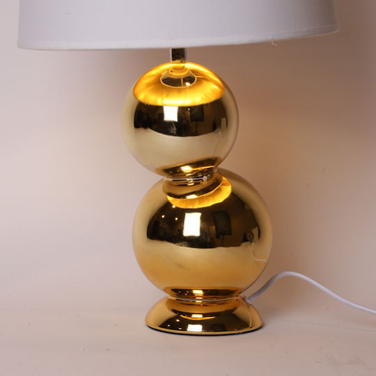 Ceramic Table Lamp for E27 Socket with Gold Shade and Base