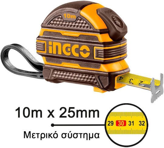 Ingco Tape Measure with Auto-Rewind 25mm x 10m