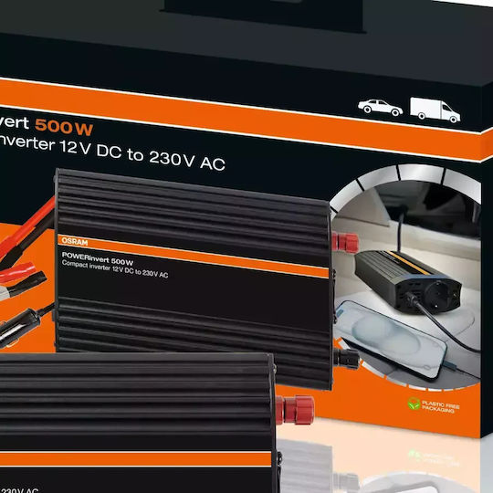 Osram Inverter für Autos Modifizierte Sinuswelle 500W zur Umwandlung von 12V DC in 230V AC