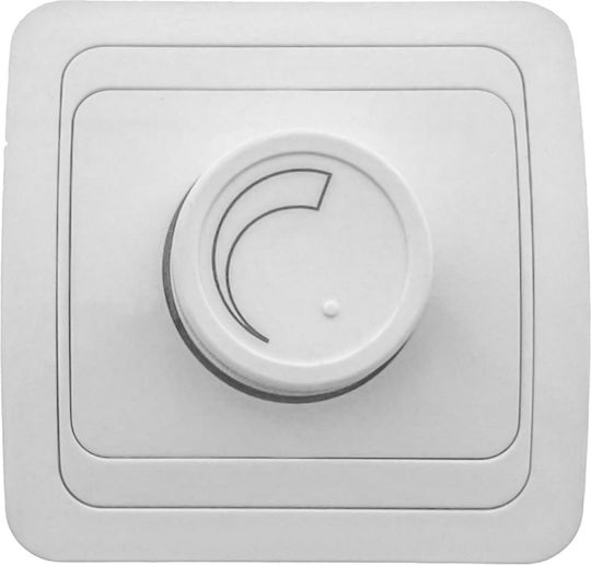 YAWEITAI Recessed Dimmer Switch with Frame Classic Rotary 600W in White Color