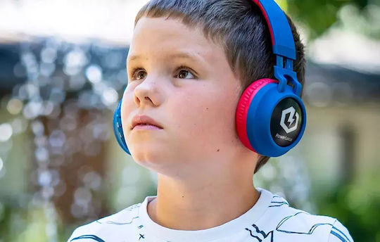 PowerLocus Buddy Ασύρματα / Ενσύρματα Παιδικά On Ear Ακουστικά με 15 ώρες Λειτουργίας Navy Red