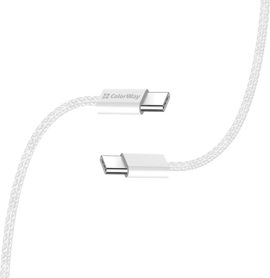 ColorWay Braided USB 2.0 Cable USB-C male - USB-C 60W PD Γκρι 1m CW-CBPDCC061-GR