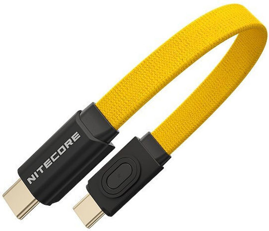 NiteCore USB 2.0 Kabel USB-C männlich - USB-C 60W Gelb