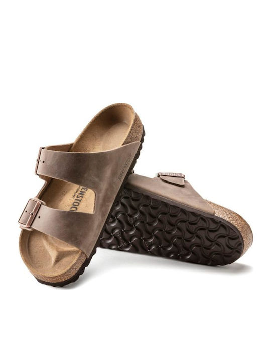 Arizona Oiled Leather Δερμάτινα Ανδρικά Σανδάλια Tabacco Brown Narrow Fit