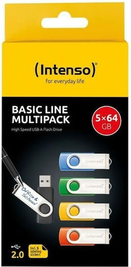 Intenso Basic Line 64GB USB 2.0 Stick Πολύχρωμο