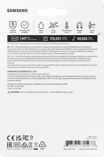 Samsung Bar Plus 512GB USB 3.1 Stick Γκρι