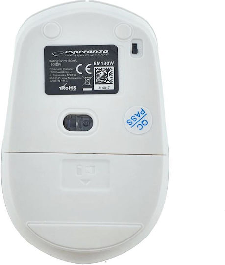 Esperanza EM130W Kabellos Bluetooth Maus Weiß