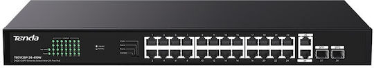 Tenda TEG1128P-24-410W Unmanaged PoE+ Switch with 26 Gigabit (1Gbps) Ethernet Ports and 2 SFP Ports