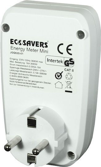 Ecosavers Energy Meter Mini Electrical Meter Socket 3.68kW