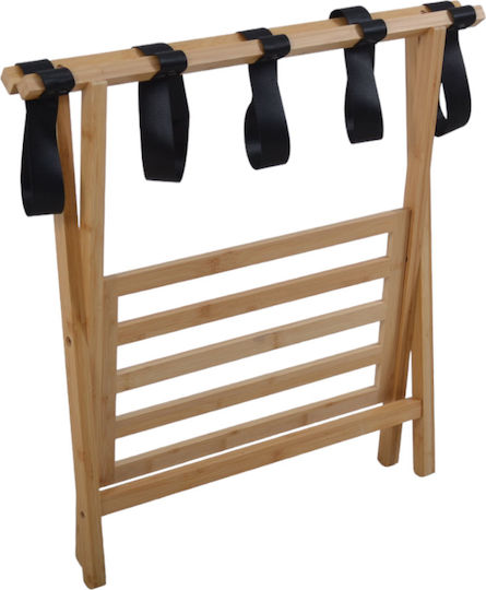 Ankor Wooden Foldable Hotel Luggage Rack Brown with Dimensions 66x41xH51cm Foldable