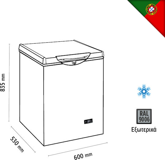 Tensai Gewerblicher Gefrierschrank Kofferraum 93lt & 60W P60 x B53 x H83.5cm