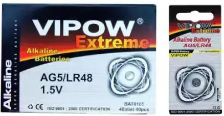 Vipow 193/LR754/AG5 Αλκαλική Μπαταρία Ρολογιών LR48 1.5V 1τμχ