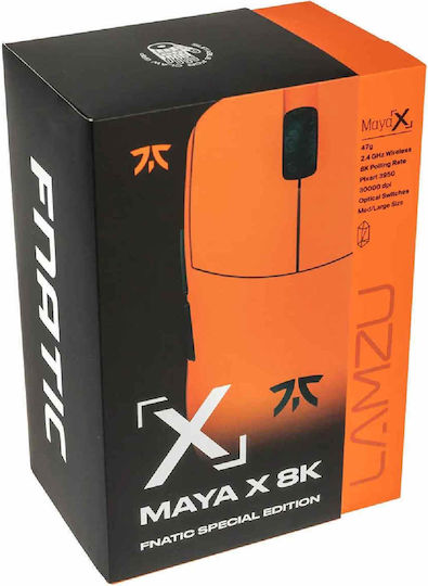Fnatic x Lamzu MAYA 8K Ασύρματο Gaming Ποντίκι Πορτοκαλί