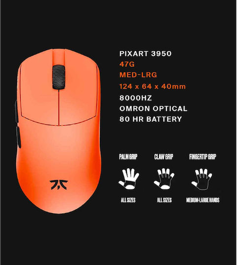 Fnatic x Lamzu MAYA 8K Ασύρματο Gaming Ποντίκι Πορτοκαλί