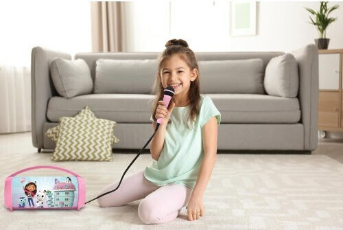 Lexibook Ηχείο Karaoke με Ενσύρματo Μικρόφωνο και Εφέ Φωτισμού Bluetooth Light BTP585GDHZ Ροζ