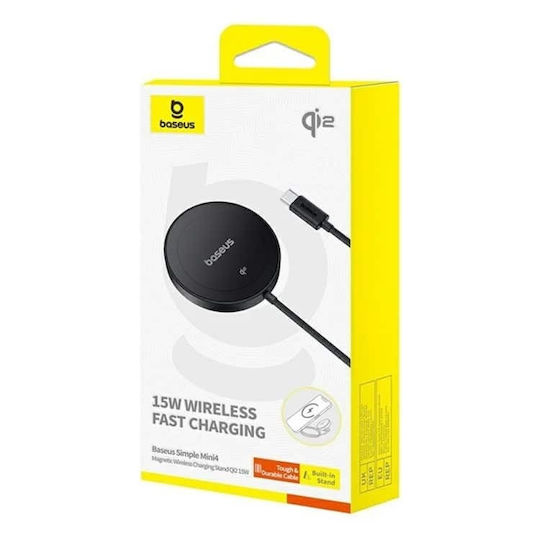 Baseus Kabelloses Ladegerät Qi2 15W Schwarzs (Simple Mini4)