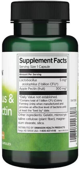 Swanson Acidophilus & Apple Pectin Probiotice 90 capace Măr