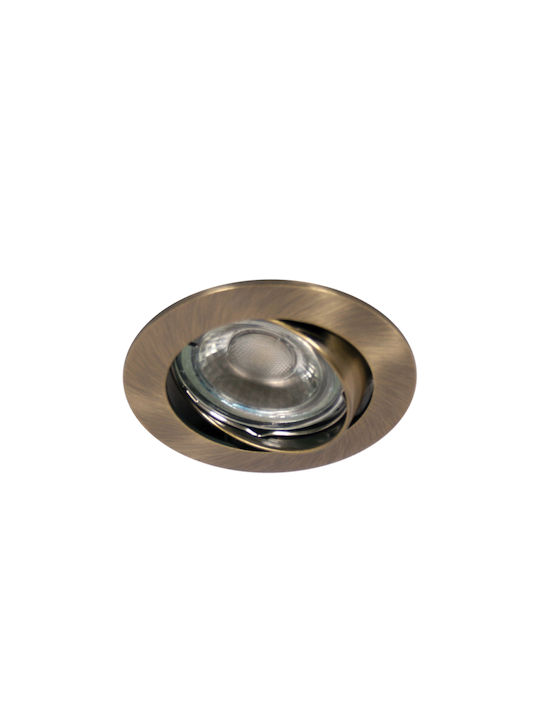 Gekas ROL2 Rund Metallisch Einbau Spot mit Fassung GU10 Bronze 8.3x8.3cm. 1Stück