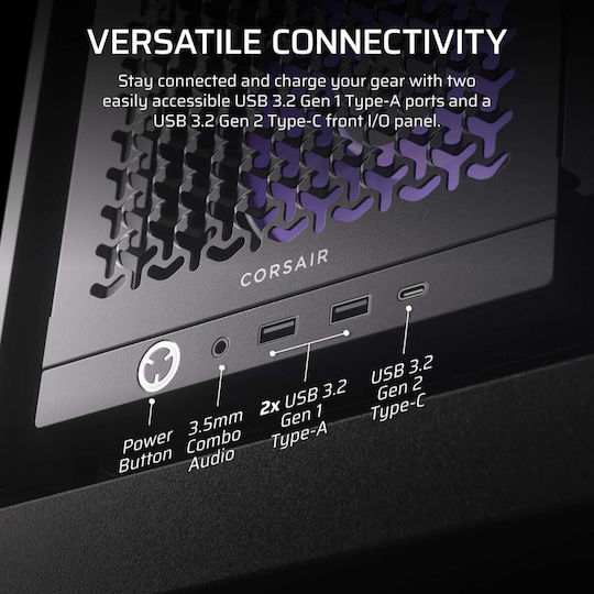 Corsair Frame 4000D RS Gaming Midi-Turm Computergehäuse mit RGB-Beleuchtung Schwarz