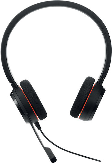 Jabra Evolve 20 Auf dem Ohr Multimedia-Headsets mit Mikrofon und Verbindung USB-A / USB-C in Schwarz Farbe