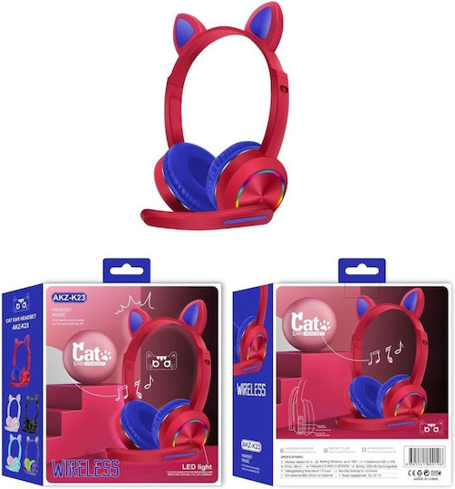 AKZ-K23 Ασύρματα Over Ear Multimedia Ακουστικά με μικρόφωνο και σύνδεση Bluetooth σε Γκρι χρώμα