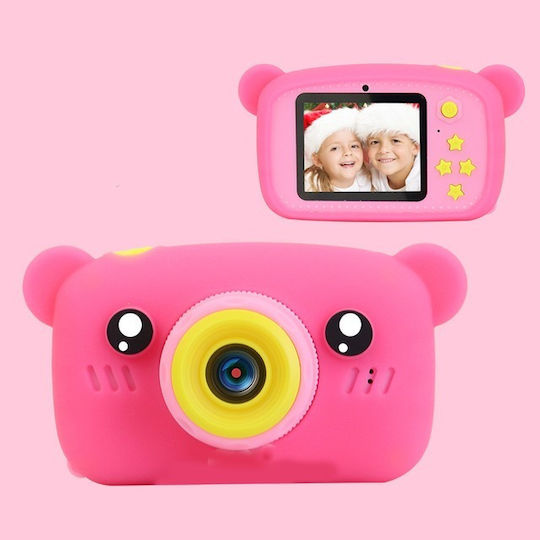 Bear Compact Φωτογραφική Μηχανή 2MP με Οθόνη 2" Ροζ