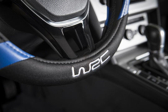WRC Κάλυμμα Τιμονιού Αυτοκινήτου με Διάμετρο 35-38εκ. από Δερματίνη Μπλε