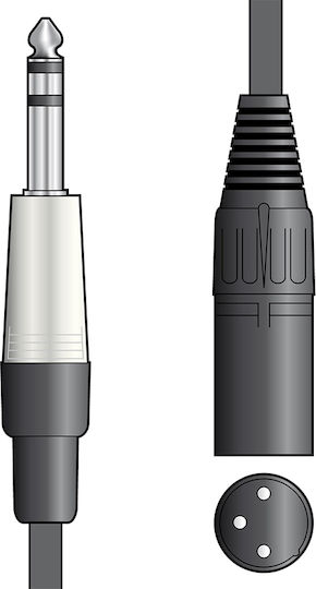 Citronic S6j-Xm300 XLR Cable Female - 6.3mm Male Black 3m