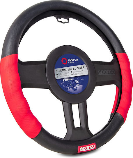 Sparco Husă Volan Auto cu Diametru 36-38cm Sintetic Roșu