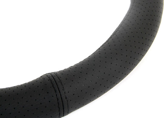 AMiO Car Steering Wheel Cover with Diameter 37-39cm Leather Black