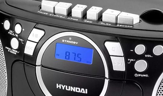 Hyundai Φορητό Ηχοσύστημα με Ραδιόφωνο / Κασετόφωνο / CD / USB Μαύρο