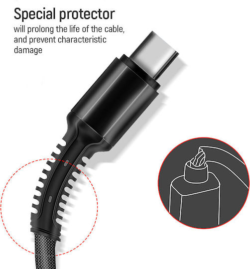 ColorWay Braided USB to Lightning / Type-C / micro USB Cable 4A Γκρι 1.2m (CW-CBU3003-GR)